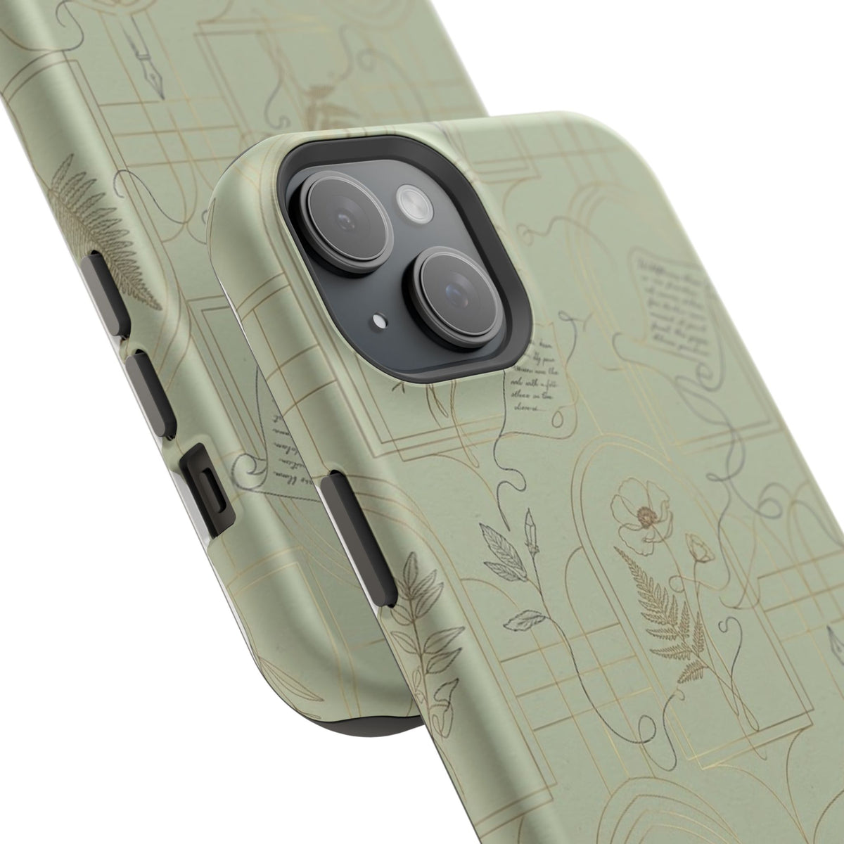 Vintage Botanical Script Design - Impact Resistant Phone Case