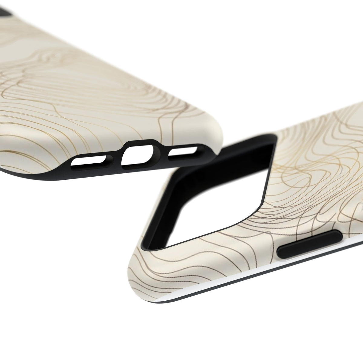 Neutral Gold Wave Pattern - Impact-Resistant Phone Case