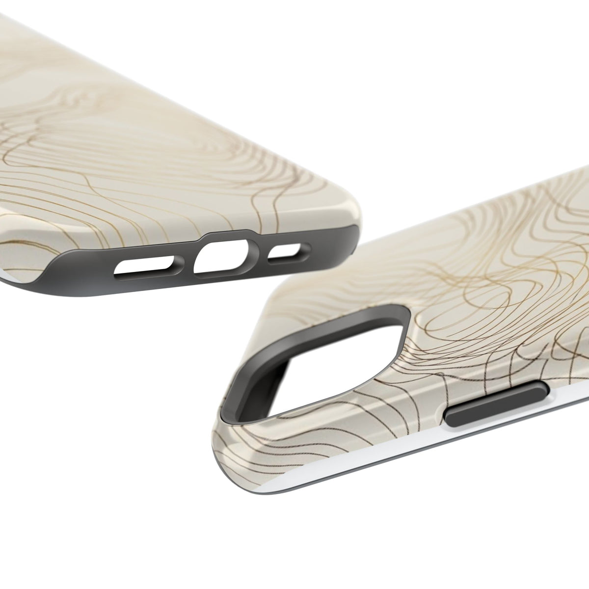 Neutral Gold Wave Pattern - Impact-Resistant Phone Case