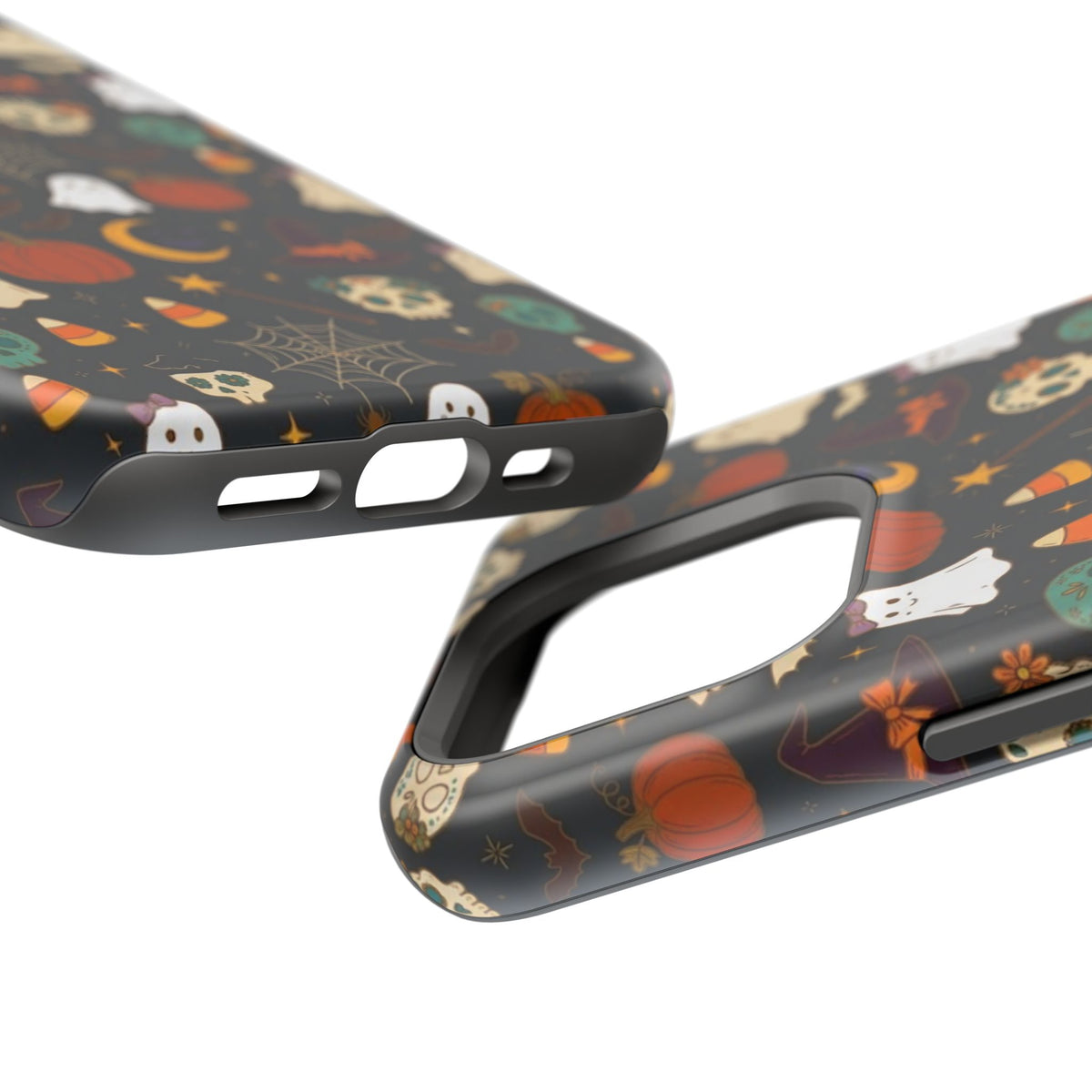 Ghosts, Pumpkins & Skulls Pattern - Impact Resistant Phone Case