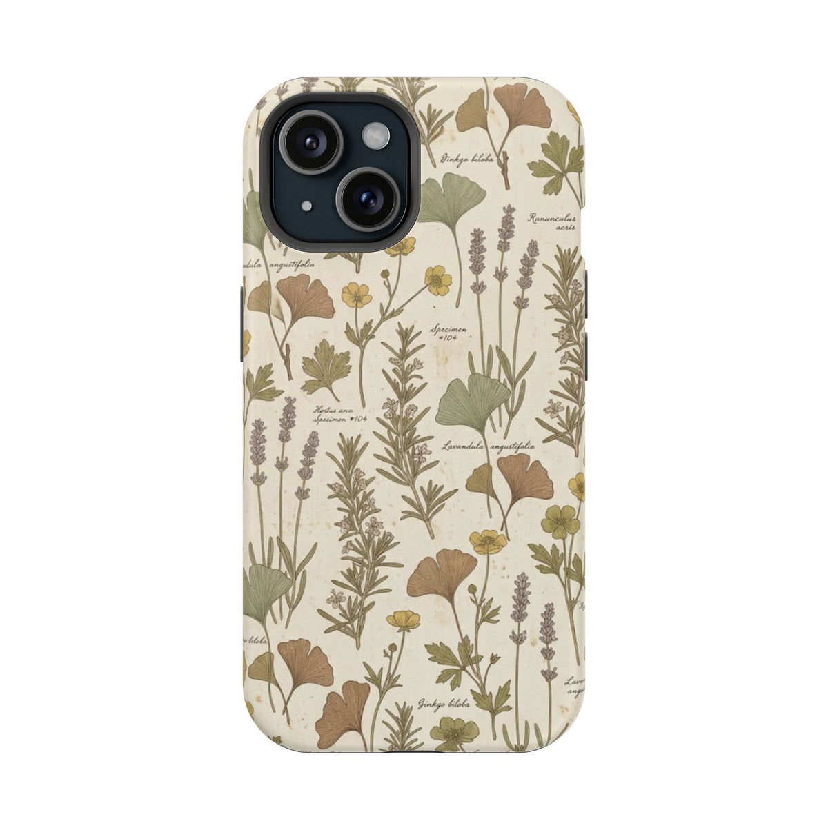 Vintage Herb Floral Pattern - Impact Resistant Phone Case