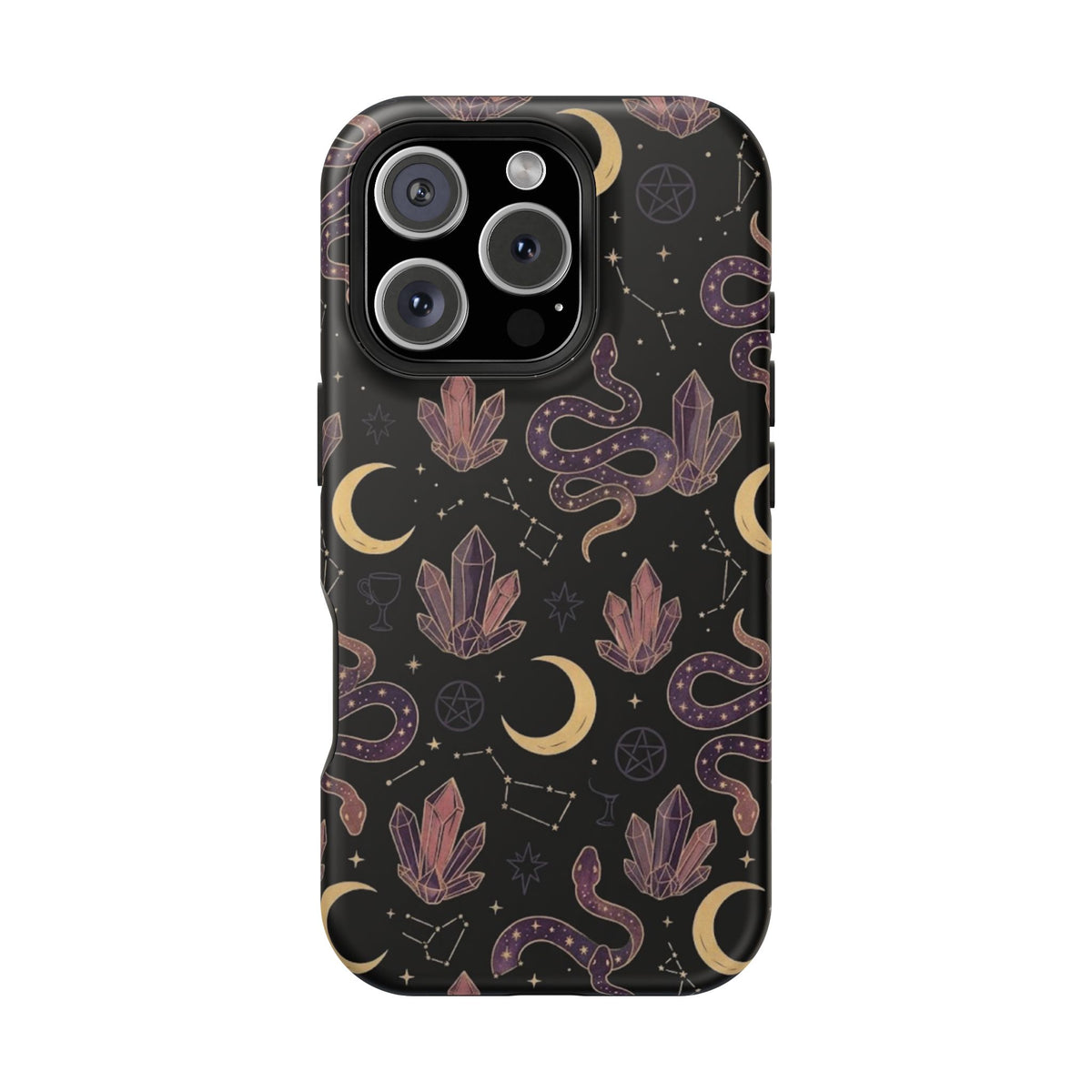 Mystic Moon & Crystal Phone Case — Impact-Resistant Protective Cover