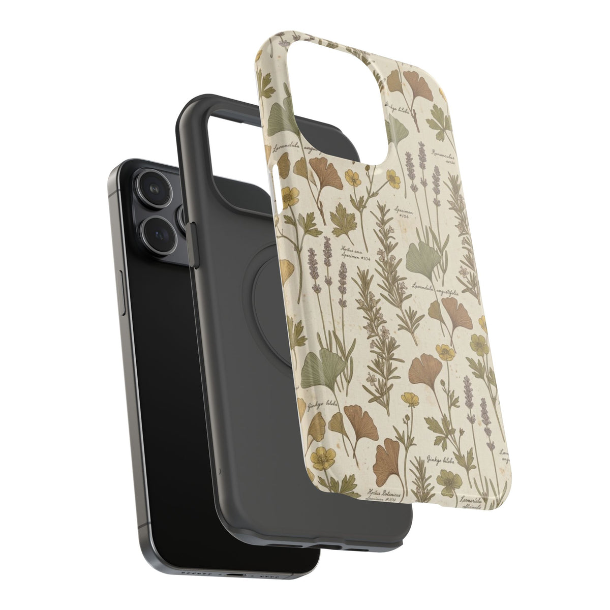 Vintage Herb Floral Pattern - Impact Resistant Phone Case