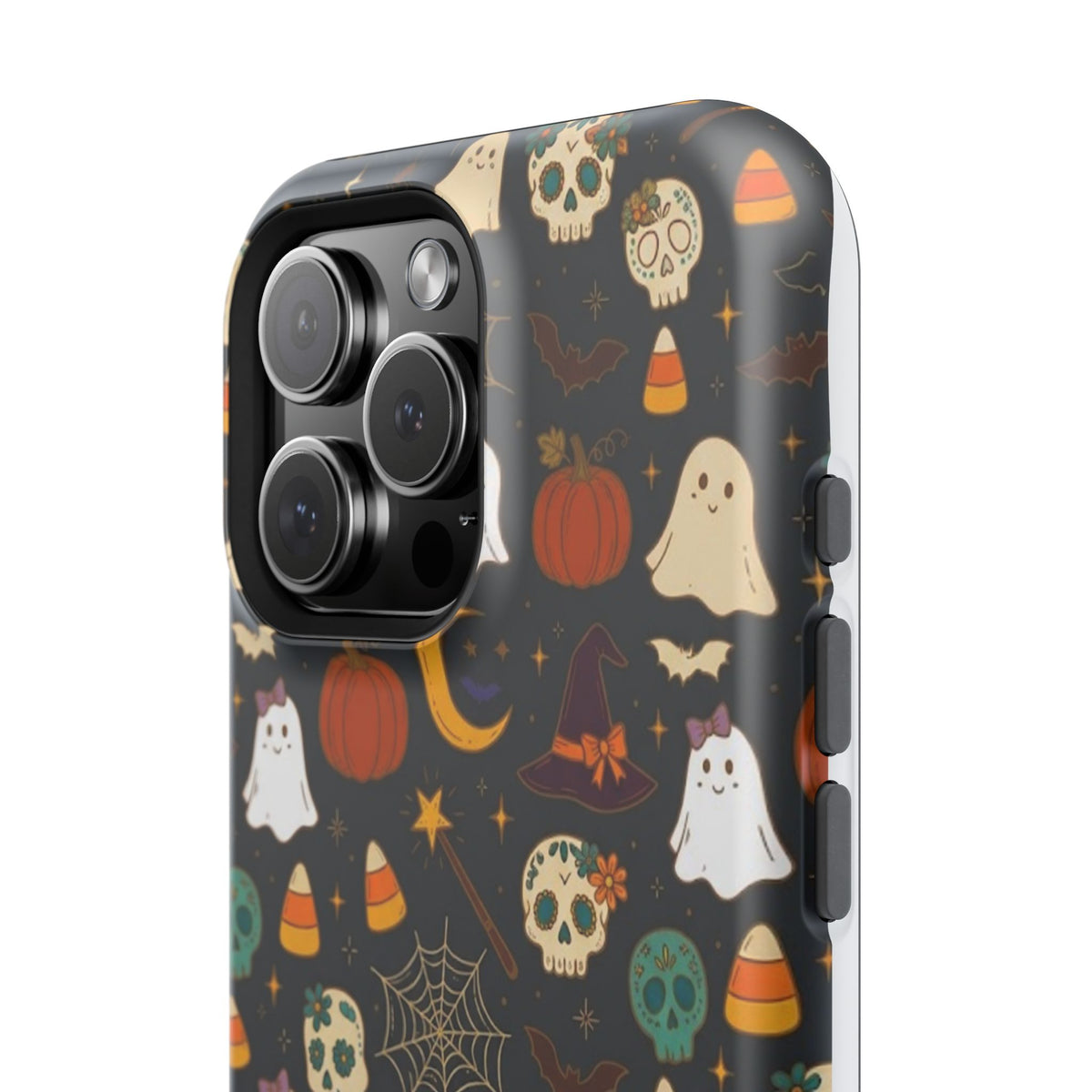 Ghosts, Pumpkins & Skulls Pattern - Impact Resistant Phone Case