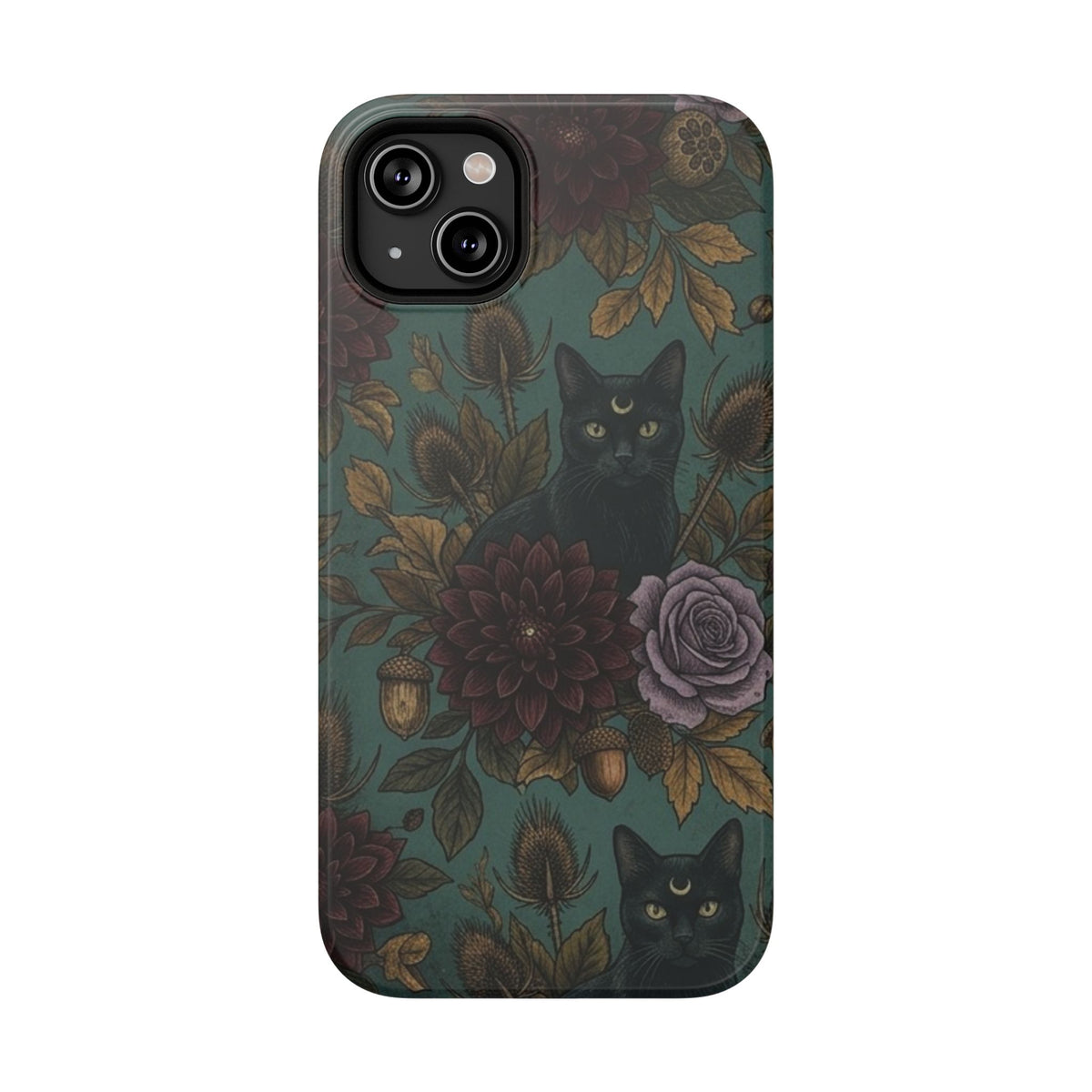 Botanical Black Cat - Impact Resistant Phone Case