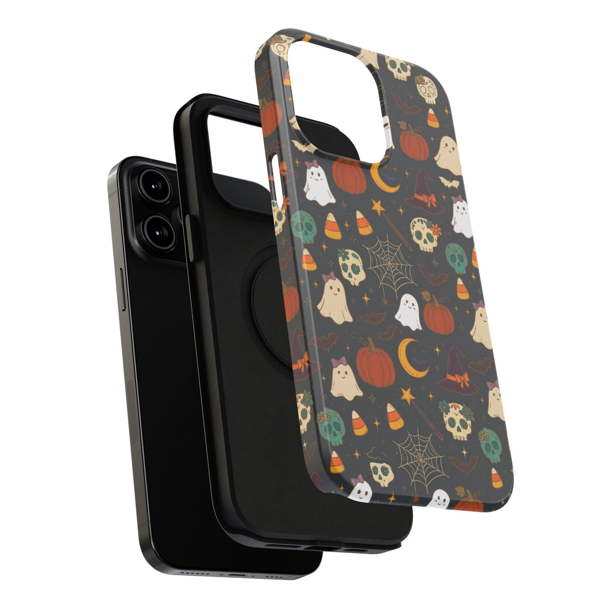 Ghosts, Pumpkins & Skulls Pattern - Impact Resistant Phone Case