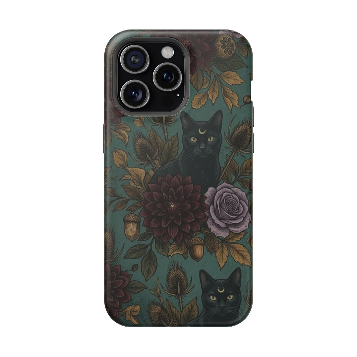 Botanical Black Cat - Impact Resistant Phone Case