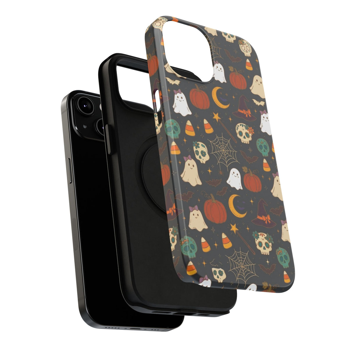Ghosts, Pumpkins & Skulls Pattern - Impact Resistant Phone Case