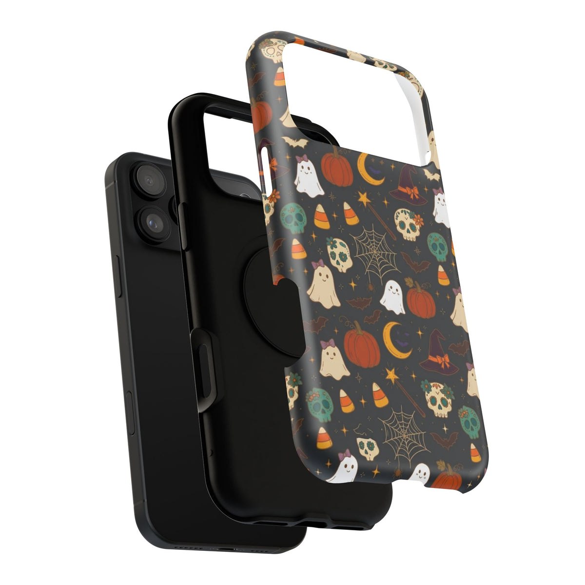 Ghosts, Pumpkins & Skulls Pattern - Impact Resistant Phone Case