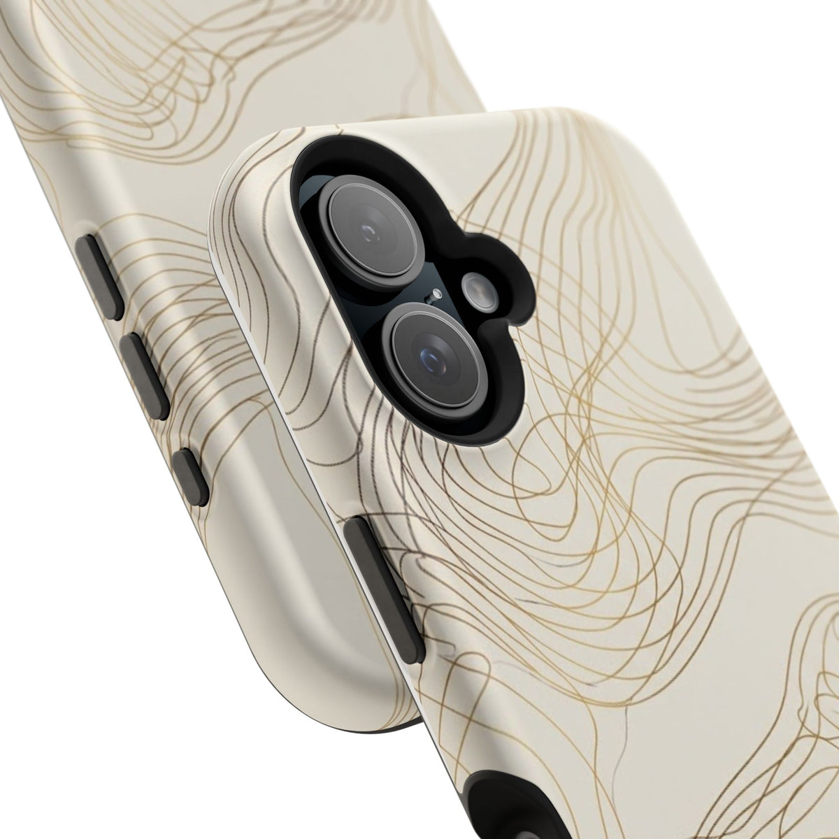 Neutral Gold Wave Pattern - Impact-Resistant Phone Case
