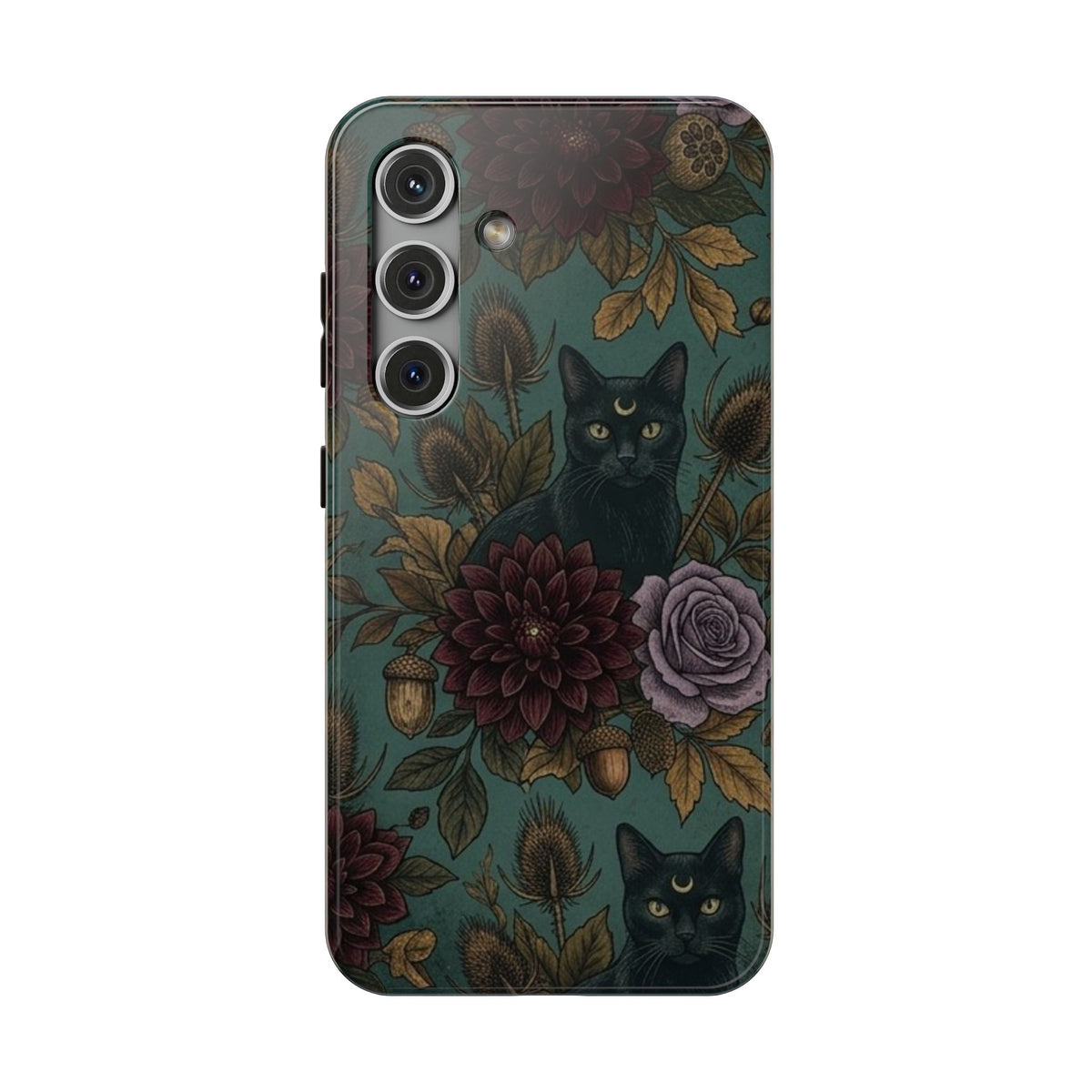Botanical Black Cat - Impact Resistant Phone Case