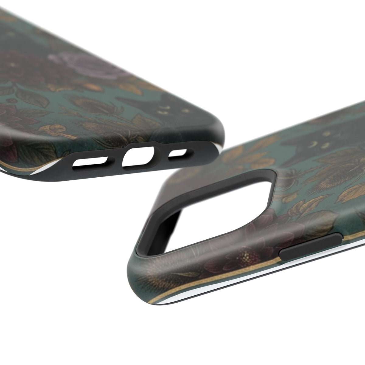 Botanical Black Cat - Impact Resistant Phone Case