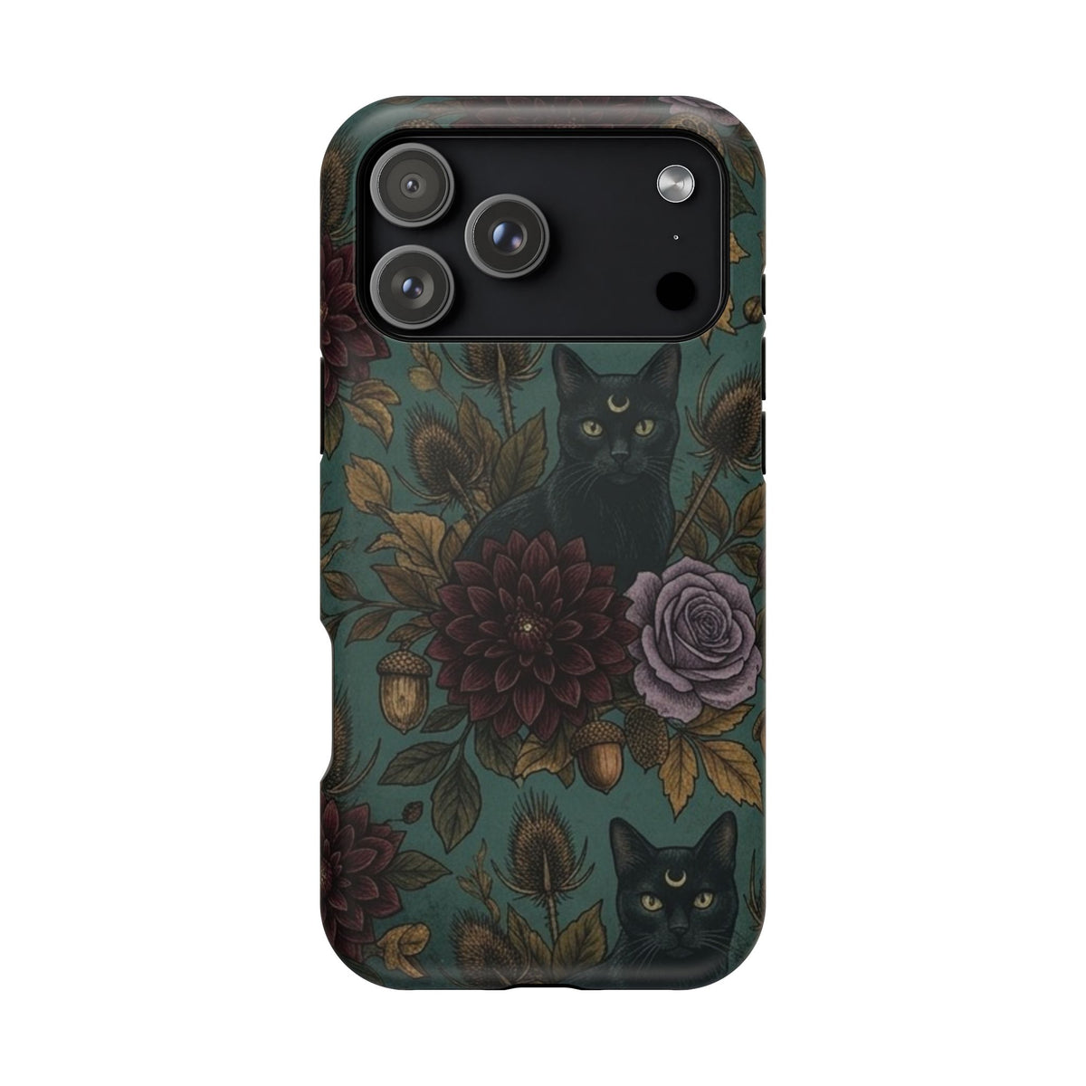 Botanical Black Cat - Impact Resistant Phone Case