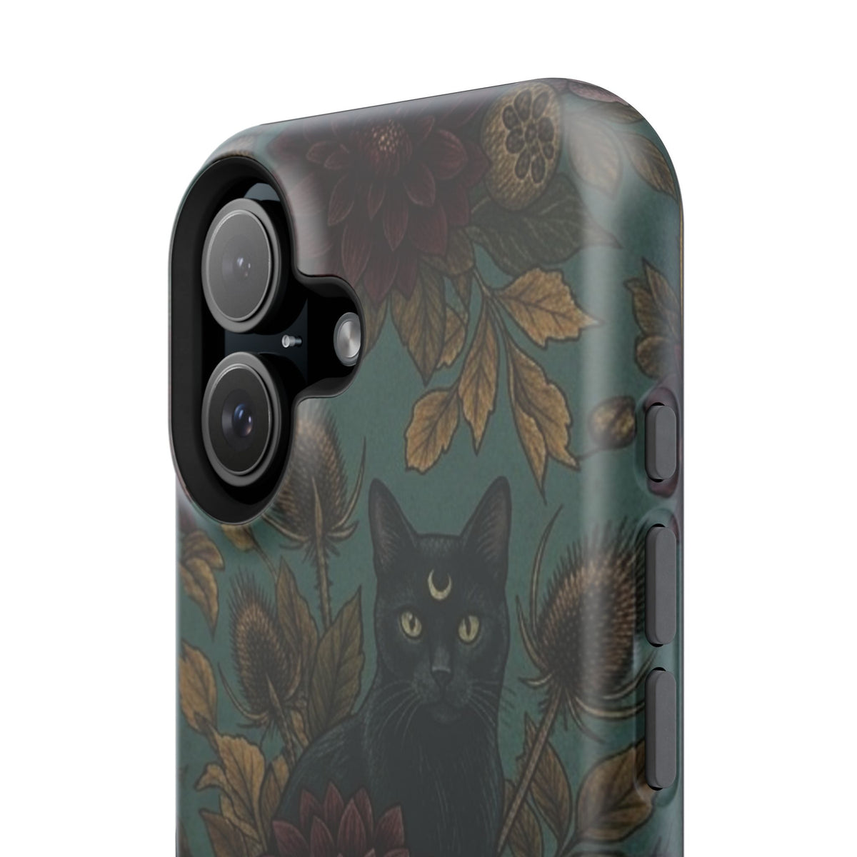 Botanical Black Cat - Impact Resistant Phone Case