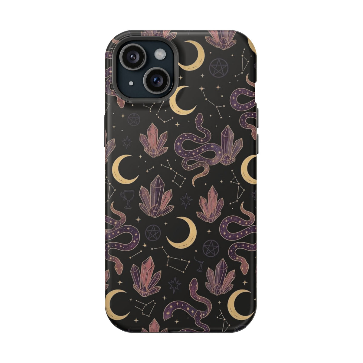 Mystic Moon & Crystal Phone Case — Impact-Resistant Protective Cover