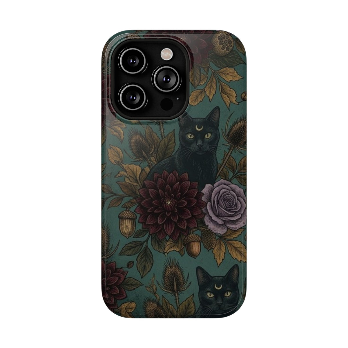 Botanical Black Cat - Impact Resistant Phone Case