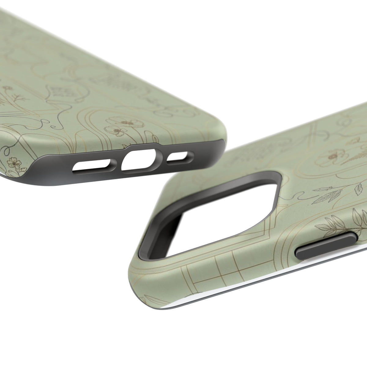 Vintage Botanical Script Design - Impact Resistant Phone Case