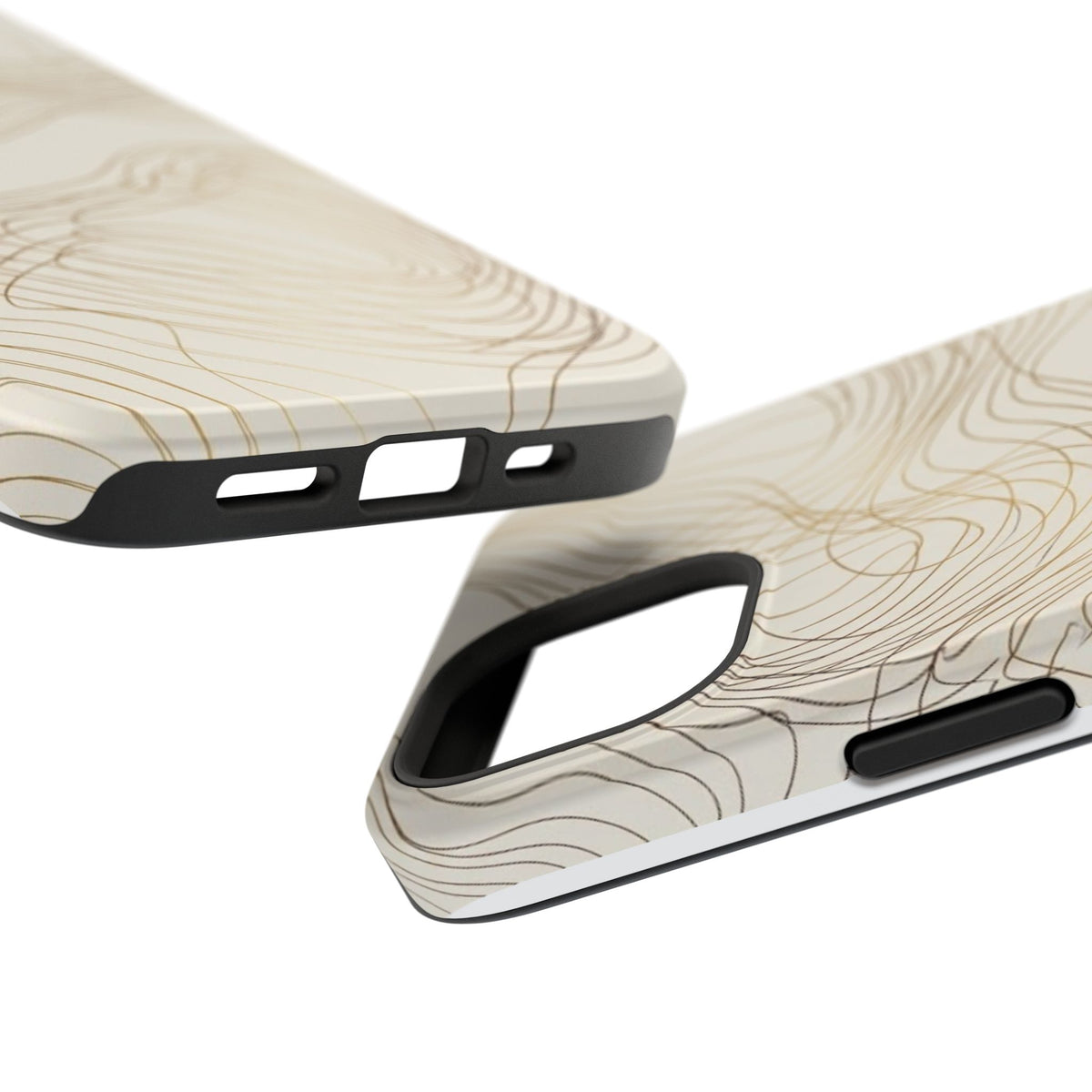 Neutral Gold Wave Pattern - Impact-Resistant Phone Case