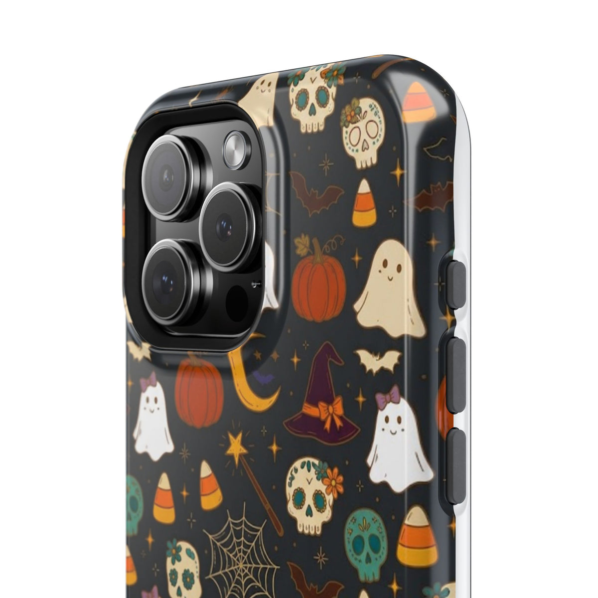 Ghosts, Pumpkins & Skulls Pattern - Impact Resistant Phone Case