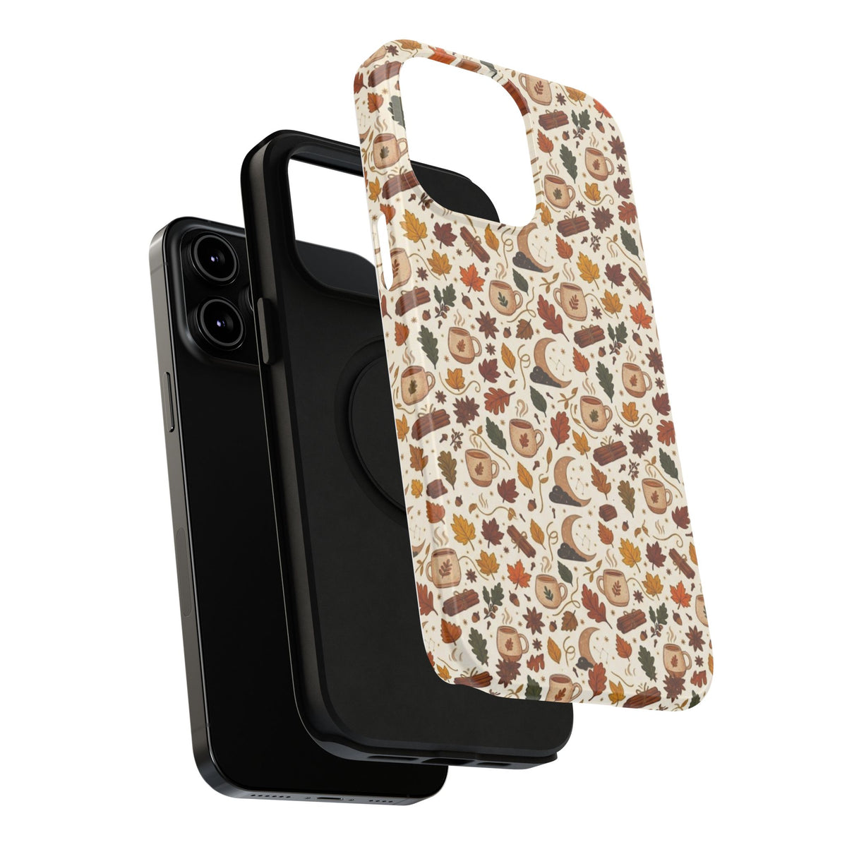 Autumn Woodland Phone Case — Fall Leaves & Fox Pattern Impact-Resistant Case