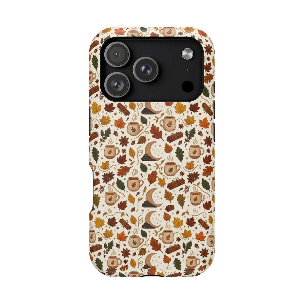 Autumn Woodland Phone Case — Fall Leaves & Fox Pattern Impact-Resistant Case