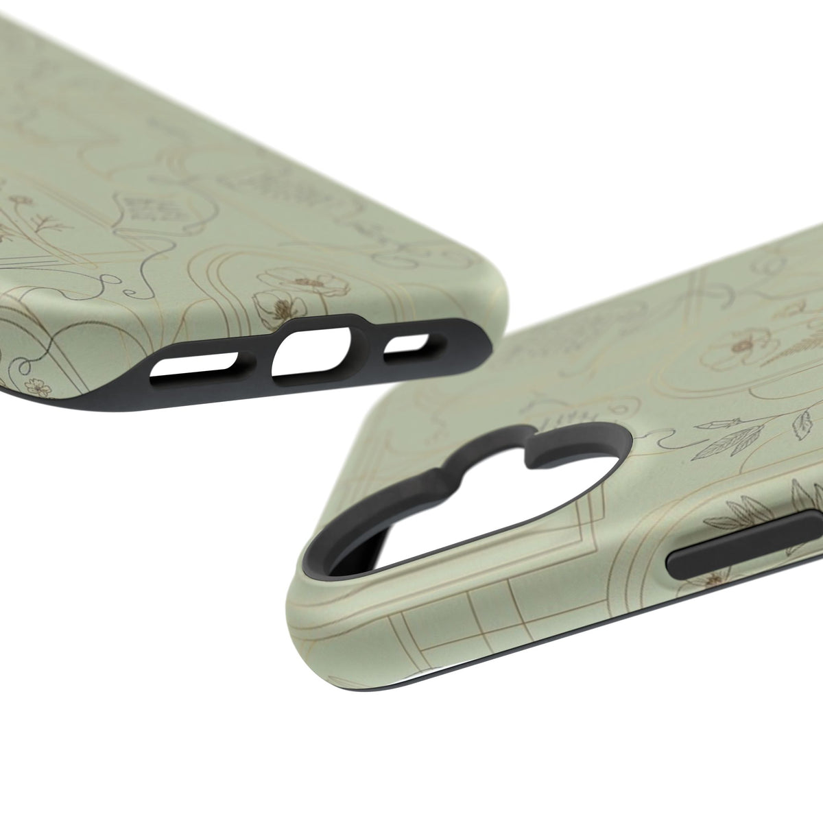 Vintage Botanical Script Design - Impact Resistant Phone Case