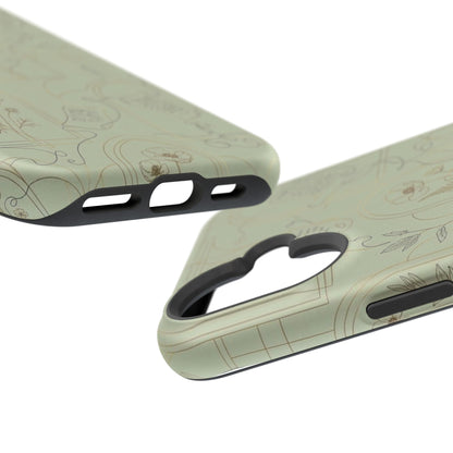 Vintage Botanical Script Design - Impact Resistant Phone Case