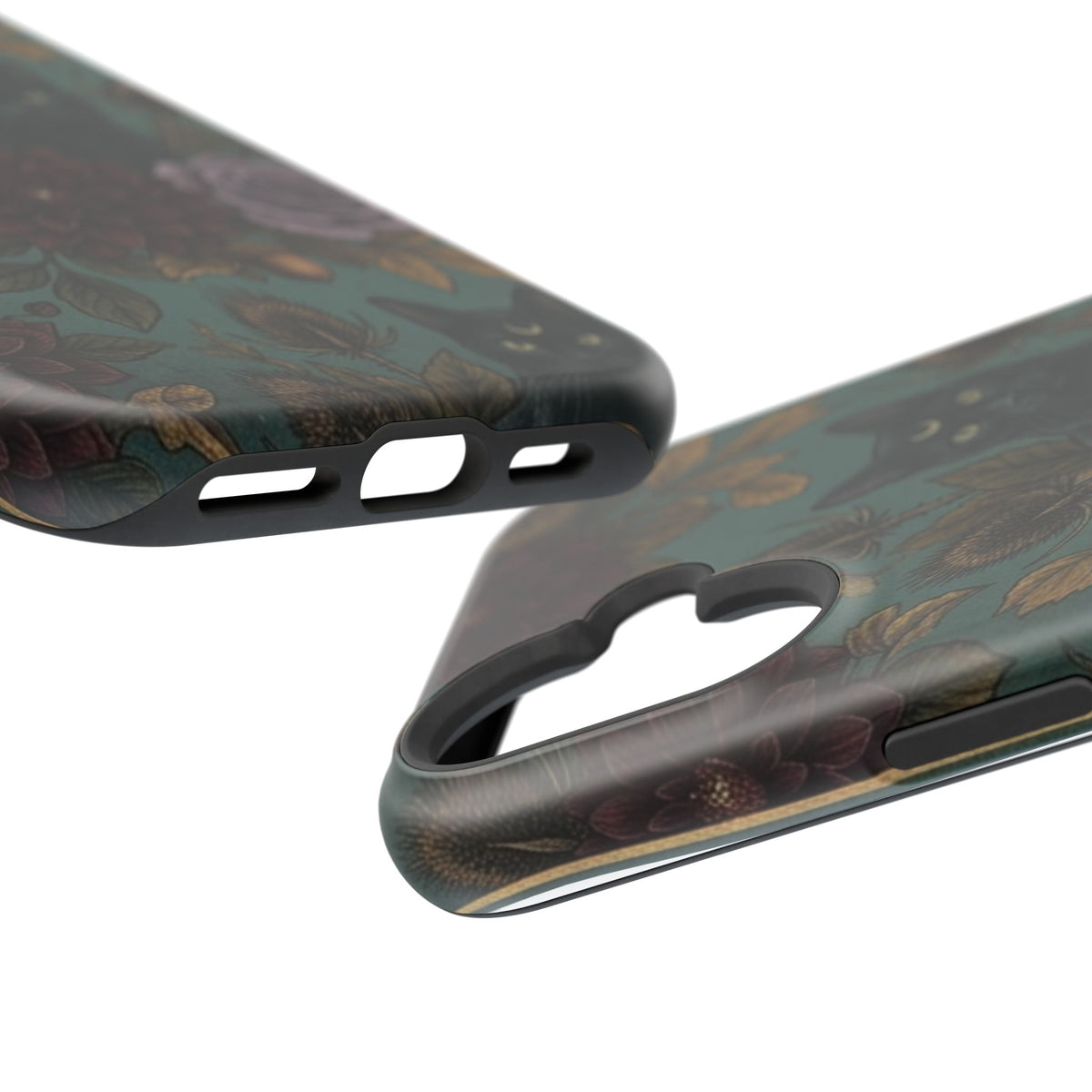 Botanical Black Cat - Impact Resistant Phone Case