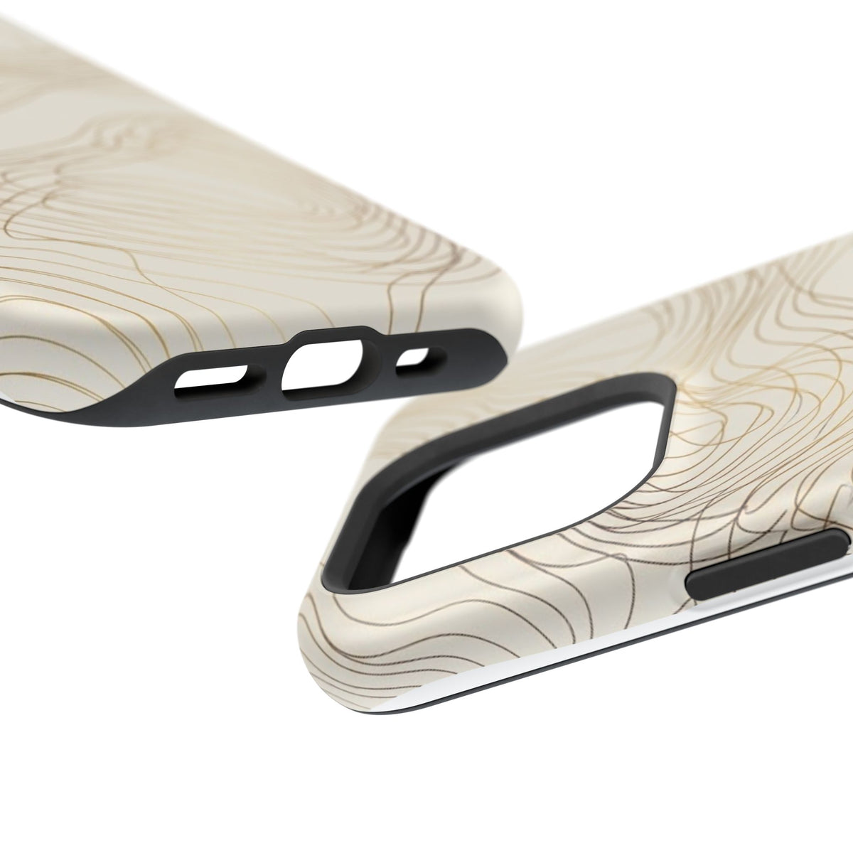 Neutral Gold Wave Pattern - Impact-Resistant Phone Case