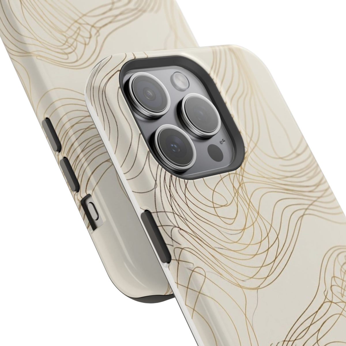 Neutral Gold Wave Pattern - Impact-Resistant Phone Case