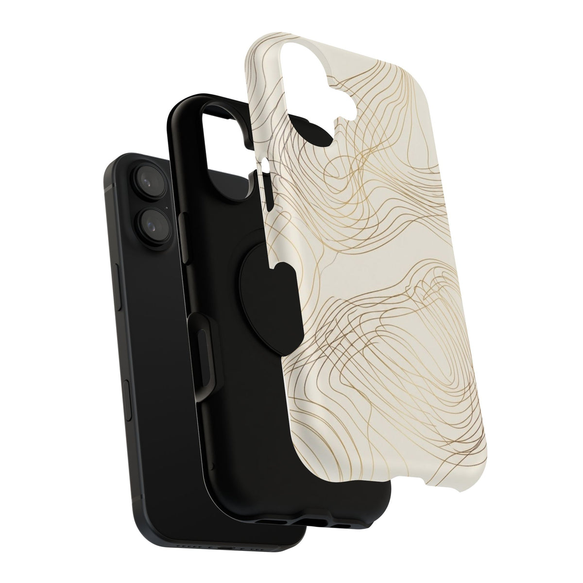 Neutral Gold Wave Pattern - Impact-Resistant Phone Case