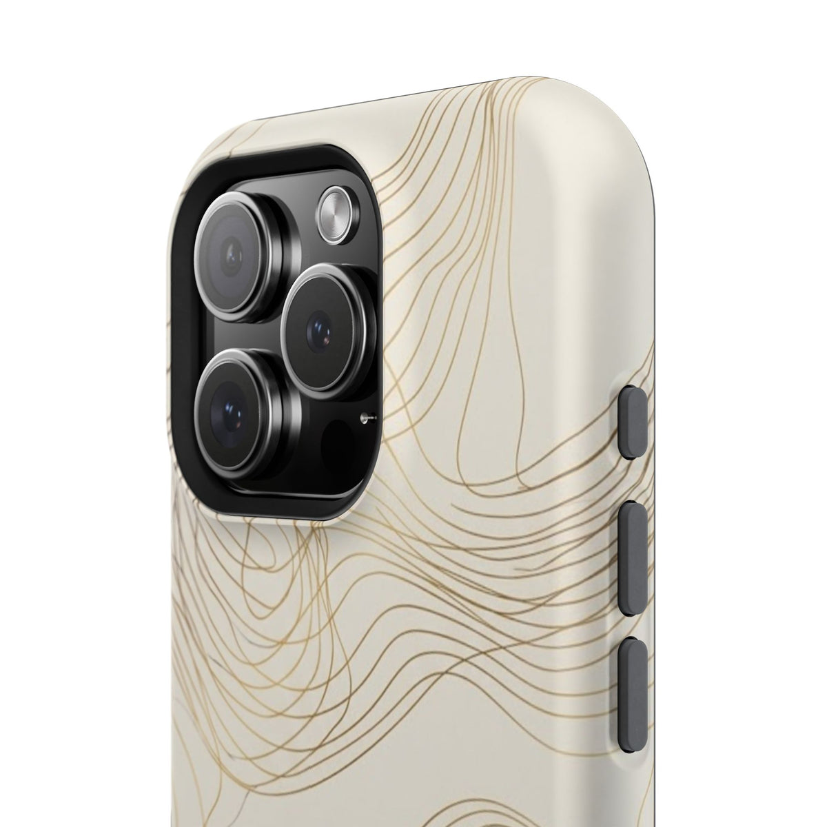 Neutral Gold Wave Pattern - Impact-Resistant Phone Case