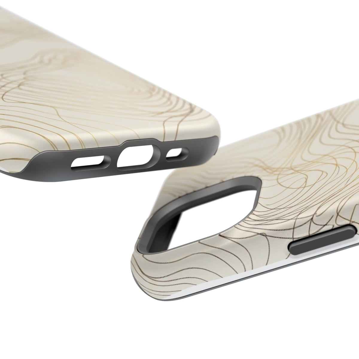Neutral Gold Wave Pattern - Impact-Resistant Phone Case