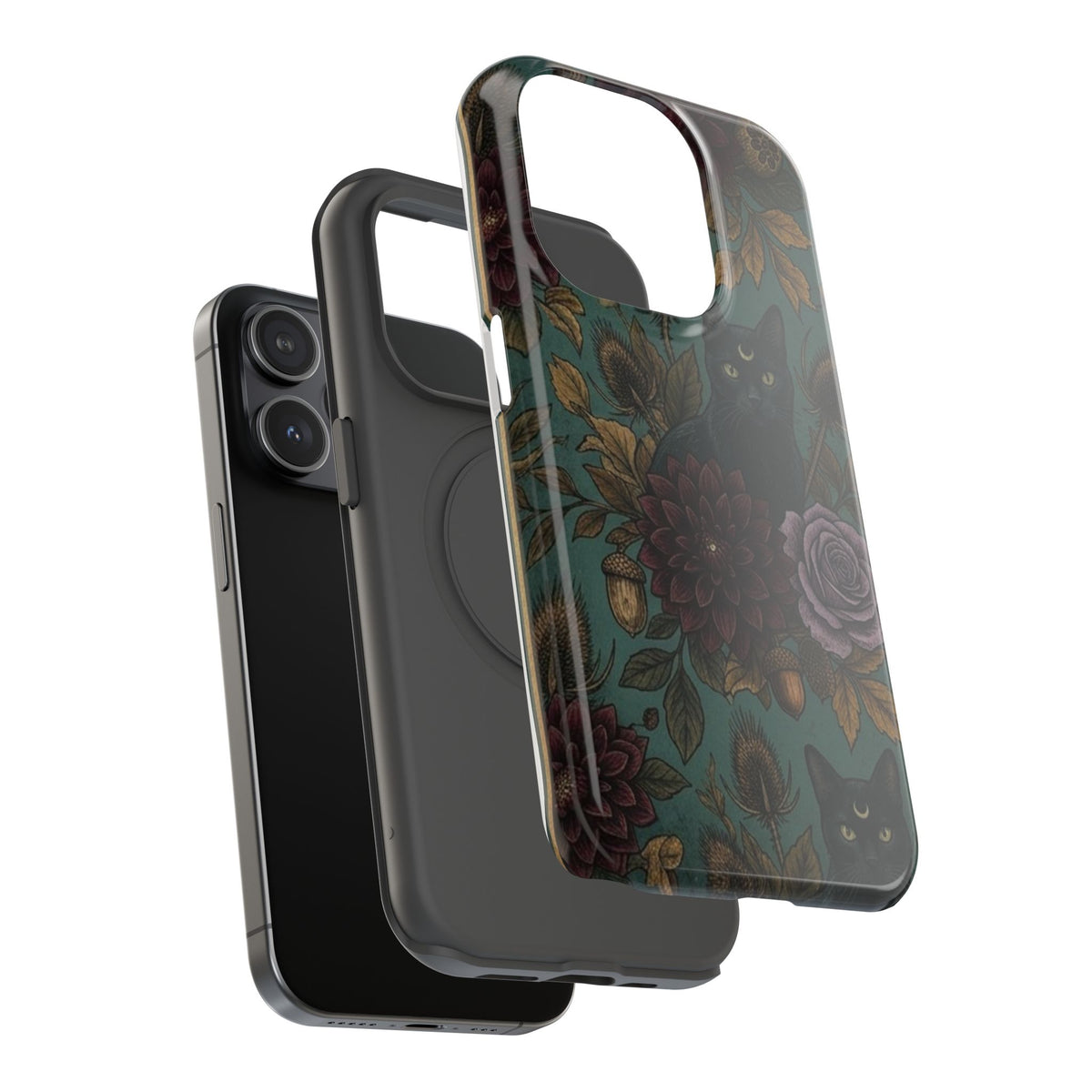 Botanical Black Cat - Impact Resistant Phone Case