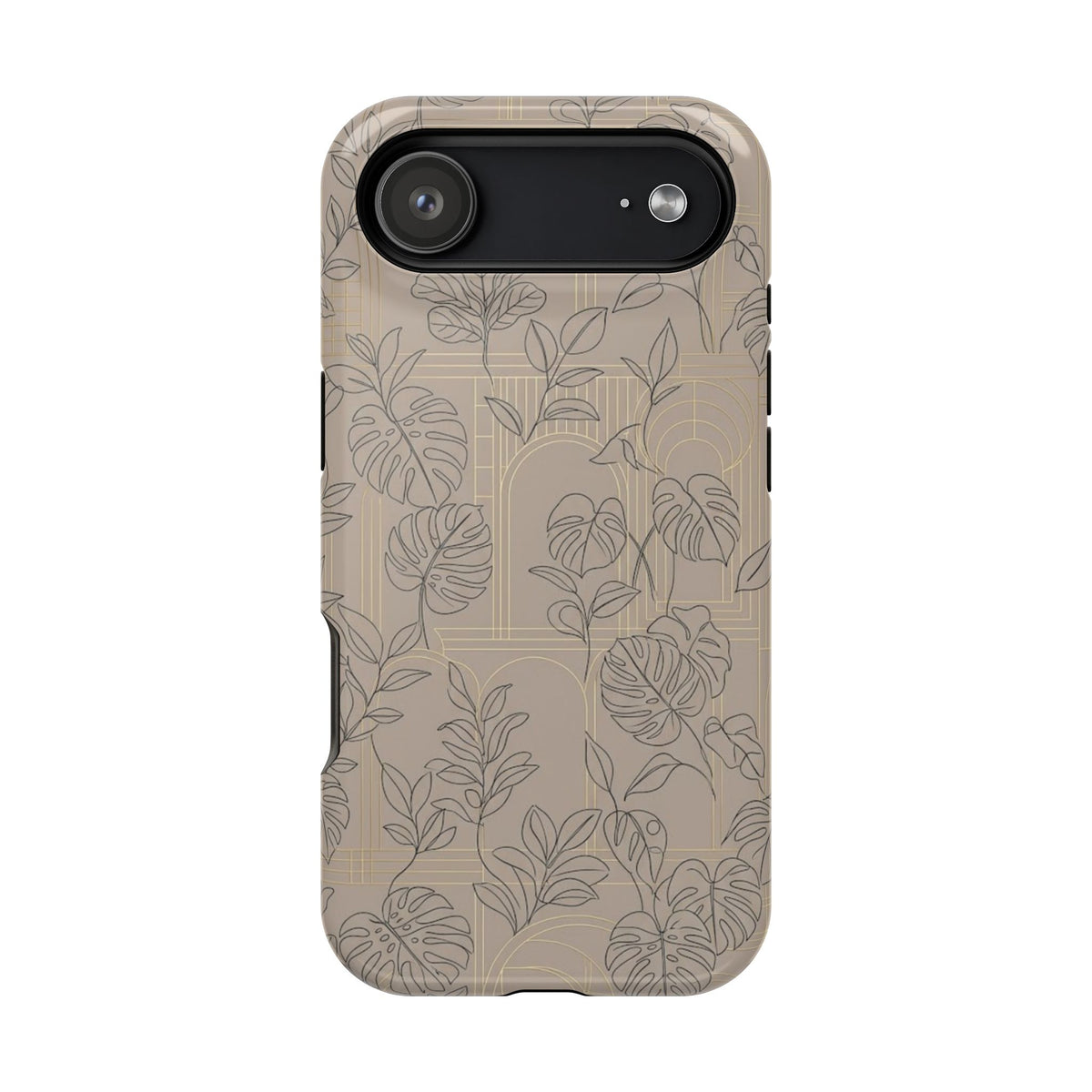 Neutral Leaf Pattern - Impact Resistant Phone Case