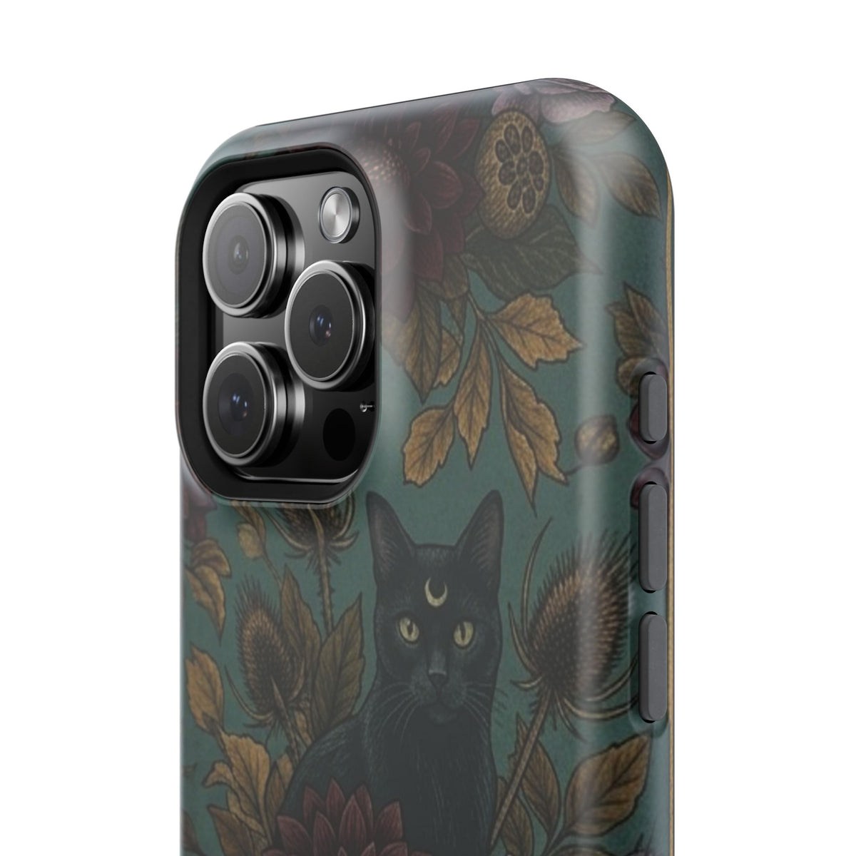 Botanical Black Cat - Impact Resistant Phone Case