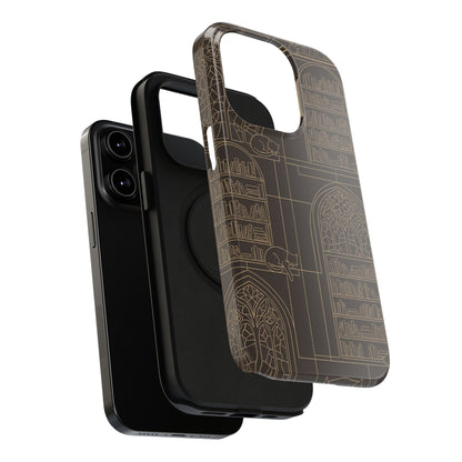 Cat Library Bookshelf Phone Case
