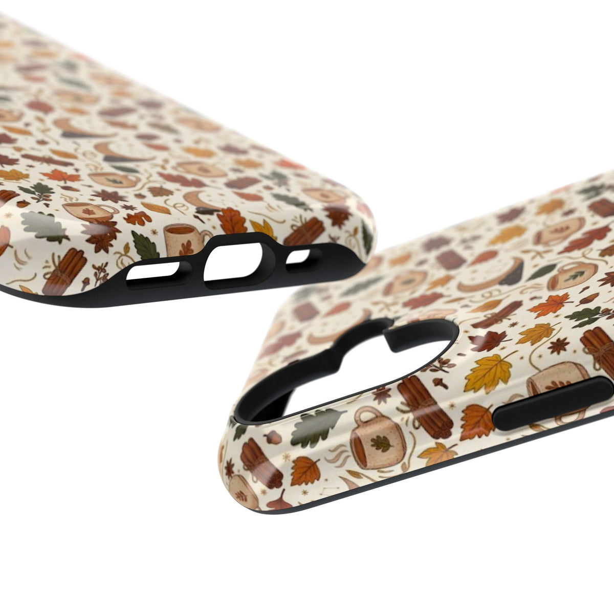 Autumn Woodland Phone Case — Fall Leaves & Fox Pattern Impact-Resistant Case