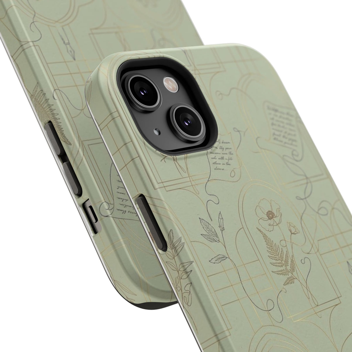 Vintage Botanical Script Design - Impact Resistant Phone Case