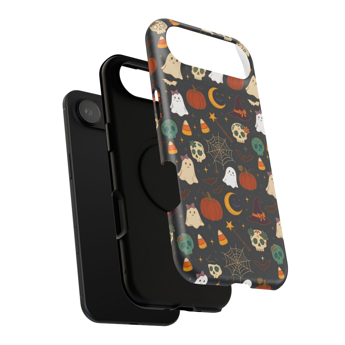 Ghosts, Pumpkins & Skulls Pattern - Impact Resistant Phone Case