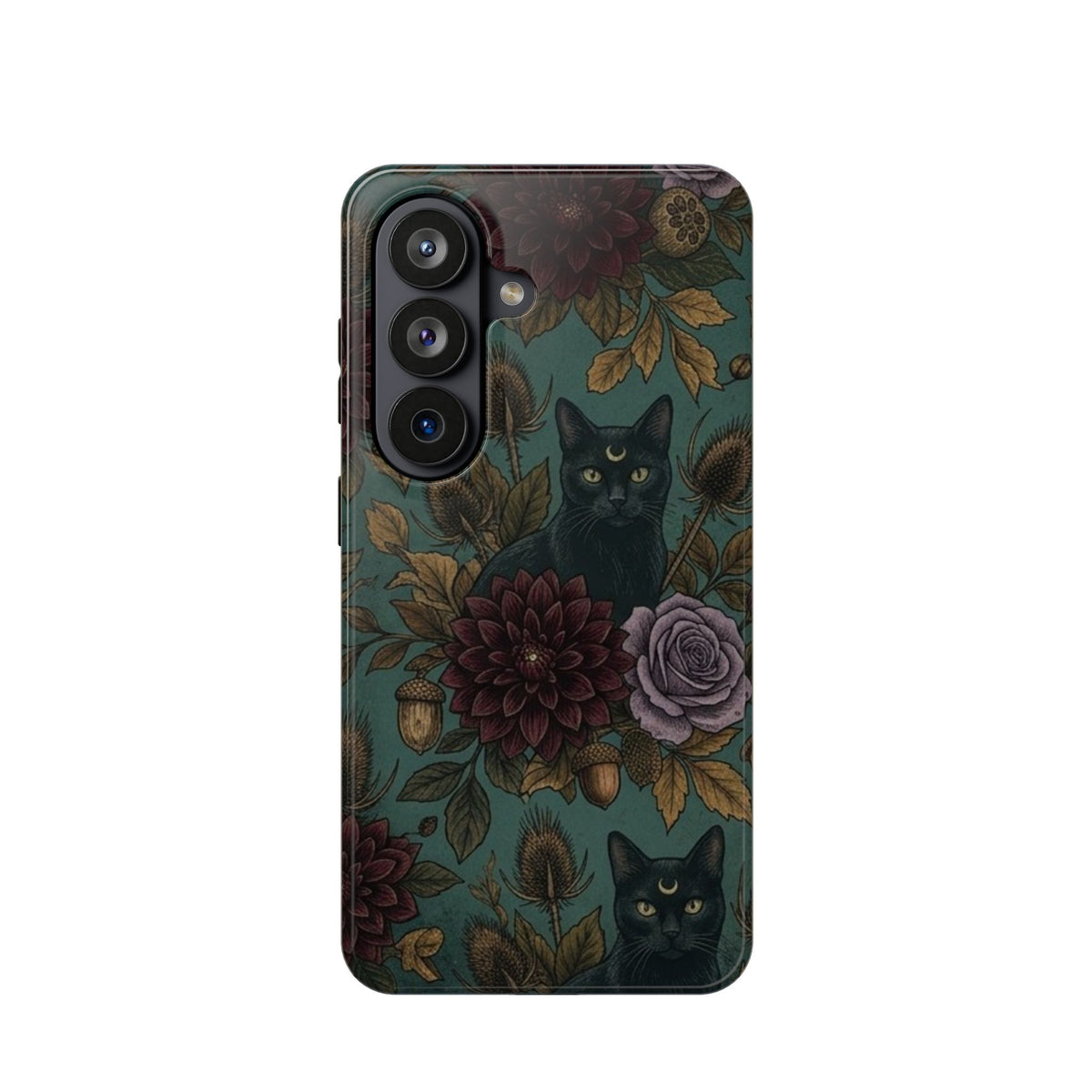 Botanical Black Cat - Impact Resistant Phone Case