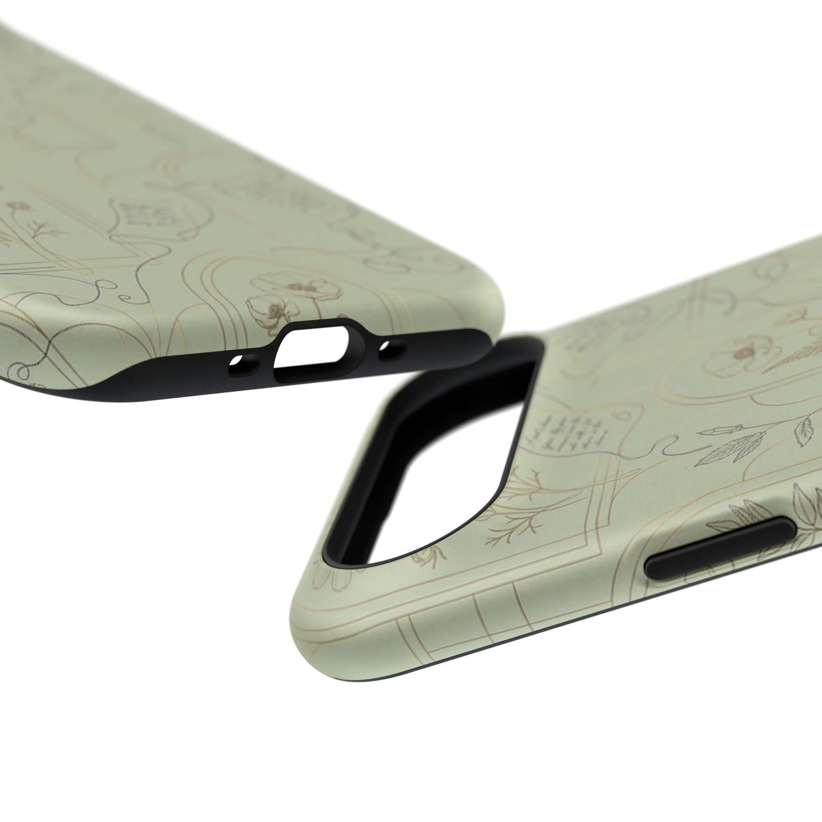 Vintage Botanical Script Design - Impact Resistant Phone Case