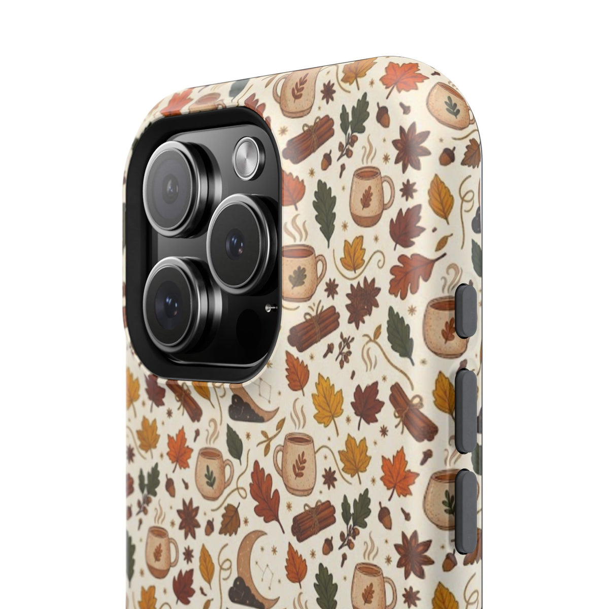 Autumn Woodland Phone Case — Fall Leaves & Fox Pattern Impact-Resistant Case