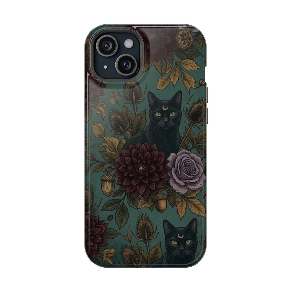 Botanical Black Cat - Impact Resistant Phone Case