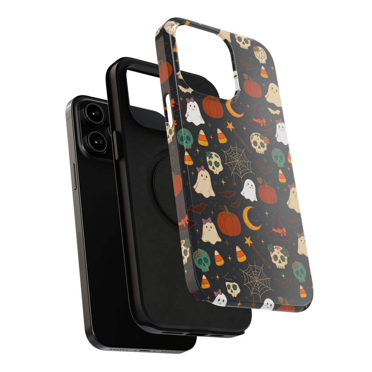 Ghosts, Pumpkins & Skulls Pattern - Impact Resistant Phone Case
