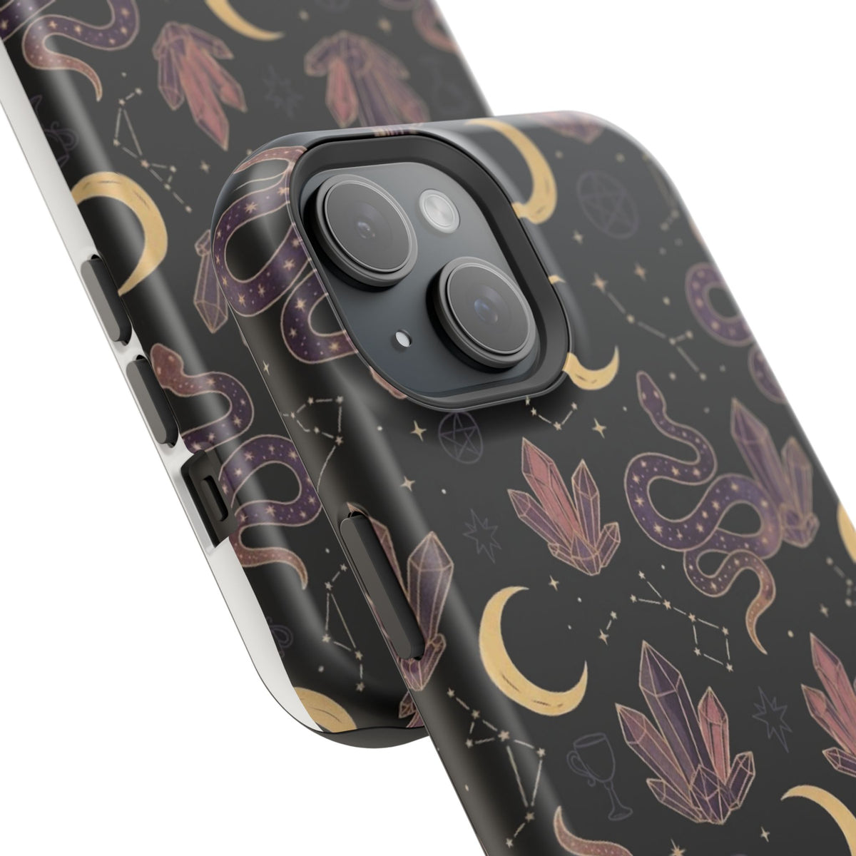 Mystic Moon & Crystal Phone Case — Impact-Resistant Protective Cover