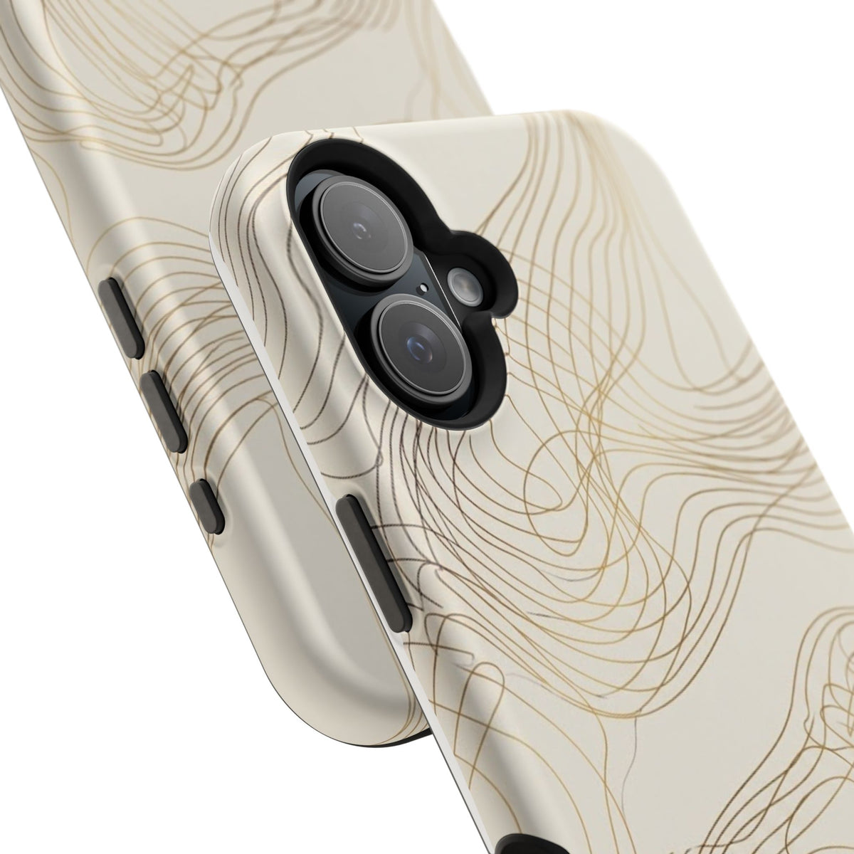 Neutral Gold Wave Pattern - Impact-Resistant Phone Case