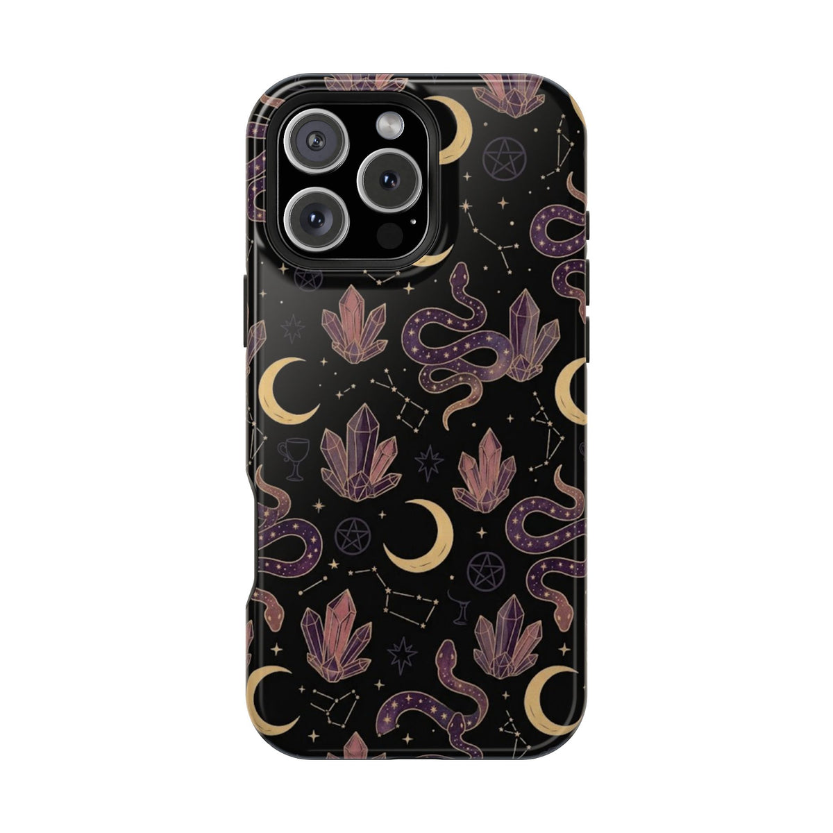 Mystic Moon & Crystal Phone Case — Impact-Resistant Protective Cover
