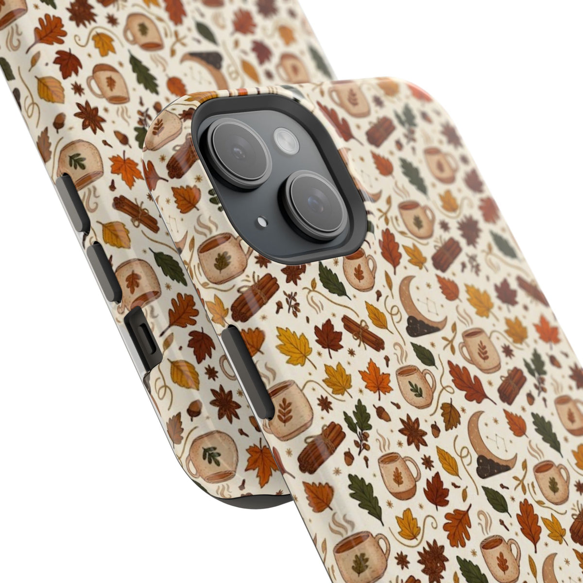 Autumn Woodland Phone Case — Fall Leaves & Fox Pattern Impact-Resistant Case