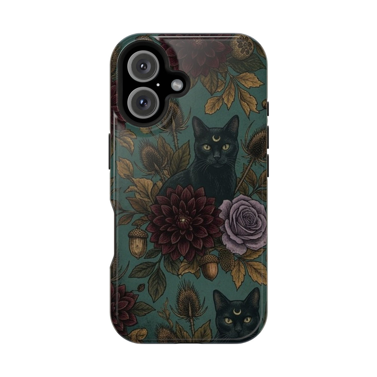 Botanical Black Cat - Impact Resistant Phone Case